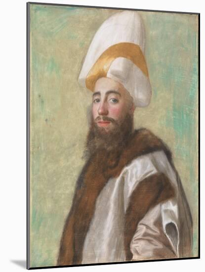 Portrait of a Grand Vizir, or of a European Dressed as One, C.1741 (Pastel on Parchment)-Jean-Etienne Liotard-Mounted Giclee Print