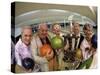 Portrait of a Group of Senior People Holding a Bowling Trophy at a Bowling Alley-null-Stretched Canvas