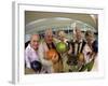 Portrait of a Group of Senior People Holding a Bowling Trophy at a Bowling Alley-null-Framed Photographic Print