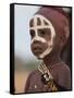 Portrait of a Hamer (Hamar) Child at Evangadi Dancing (Night Dance), Dombo Village, Turmi, Ethiopia-Jane Sweeney-Framed Stretched Canvas