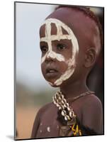 Portrait of a Hamer (Hamar) Child at Evangadi Dancing (Night Dance), Dombo Village, Turmi, Ethiopia-Jane Sweeney-Mounted Photographic Print