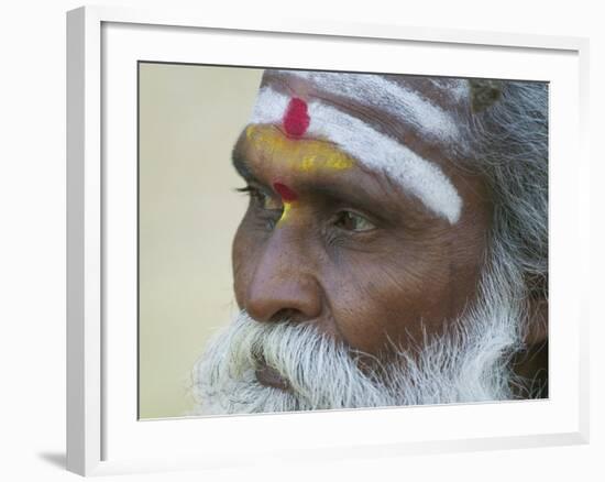 Portrait of a Holy Man, Varanasi, India-Keren Su-Framed Photographic Print