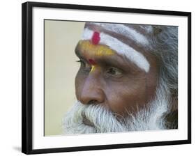 Portrait of a Holy Man, Varanasi, India-Keren Su-Framed Photographic Print