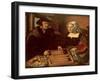 Portrait of a Husband and Wife Playing Tric-Trac-Jan Sanders van Hemessen-Framed Giclee Print