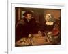 Portrait of a Husband and Wife Playing Tric-Trac-Jan Sanders van Hemessen-Framed Giclee Print