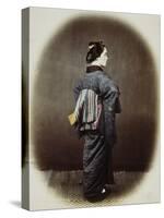 Portrait of a Japanese Woman-Felice Beato-Stretched Canvas