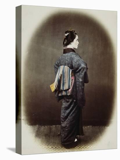 Portrait of a Japanese Woman-Felice Beato-Stretched Canvas