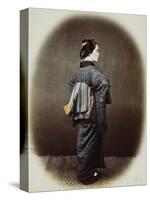 Portrait of a Japanese Woman-Felice Beato-Stretched Canvas