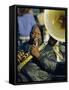 Portrait of a Jazz Musician in the French Quarter, New Orleans, Louisiana, USA-J P De Manne-Framed Stretched Canvas