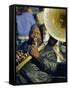 Portrait of a Jazz Musician in the French Quarter, New Orleans, Louisiana, USA-J P De Manne-Framed Stretched Canvas