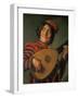 Portrait of a Jester with a Lute-Frans Hals-Framed Giclee Print