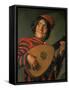 Portrait of a Jester with a Lute-Frans Hals-Framed Stretched Canvas