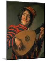 Portrait of a Jester with a Lute-Frans Hals-Mounted Premium Giclee Print