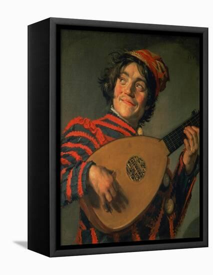 Portrait of a Jester with a Lute-Frans Hals-Framed Stretched Canvas