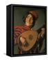 Portrait of a Jester with a Lute-Frans Hals-Framed Stretched Canvas