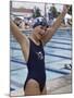 Portrait of a Joyous Girl Standing Beside a Swimming Pool-null-Mounted Photographic Print