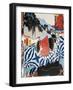 Portrait of a Kabuki Theatre Actor Red-Faced with Anger-null-Framed Giclee Print