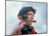 Portrait of a Kamayura Indian, Xingu, Brazil, South America-Robin Hanbury-tenison-Mounted Photographic Print