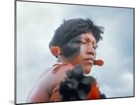 Portrait of a Kamayura Indian, Xingu, Brazil, South America-Robin Hanbury-tenison-Mounted Photographic Print