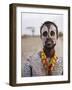 Portrait of a Karo Tribesman, Lower Omo Valley, Ethiopia-Gavin Hellier-Framed Photographic Print