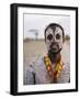 Portrait of a Karo Tribesman, Lower Omo Valley, Ethiopia-Gavin Hellier-Framed Photographic Print