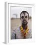 Portrait of a Karo Tribesman, Lower Omo Valley, Ethiopia-Gavin Hellier-Framed Photographic Print