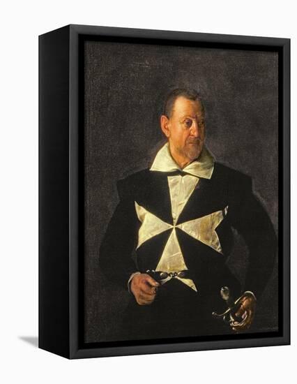 Portrait of a Knight of Malta, Possibly Fra Antonio Martelli, 1607-08-Caravaggio-Framed Stretched Canvas