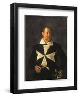 Portrait of a Knight of Malta, Possibly Fra Antonio Martelli, 1607-08-Caravaggio-Framed Giclee Print