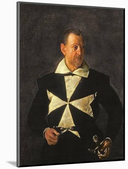 Portrait of a Knight of Malta, Possibly Fra Antonio Martelli, 1607-08-Caravaggio-Mounted Giclee Print