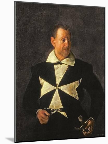 Portrait of a Knight of Malta, Possibly Fra Antonio Martelli, 1607-08-Caravaggio-Mounted Giclee Print