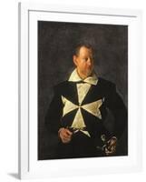 Portrait of a Knight of Malta, Possibly Fra Antonio Martelli, 1607-08-Caravaggio-Framed Giclee Print