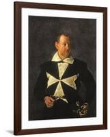 Portrait of a Knight of Malta, Possibly Fra Antonio Martelli, 1607-08-Caravaggio-Framed Giclee Print