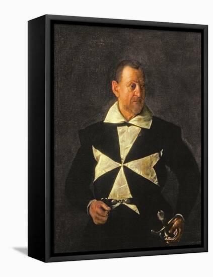 Portrait of a Knight of Malta, Possibly Fra Antonio Martelli, 1607-08-Caravaggio-Framed Stretched Canvas