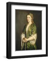 Portrait of a Lady, 1555-Titian (Tiziano Vecelli)-Framed Art Print