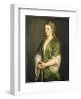 Portrait of a Lady, 1555-Titian (Tiziano Vecelli)-Framed Art Print