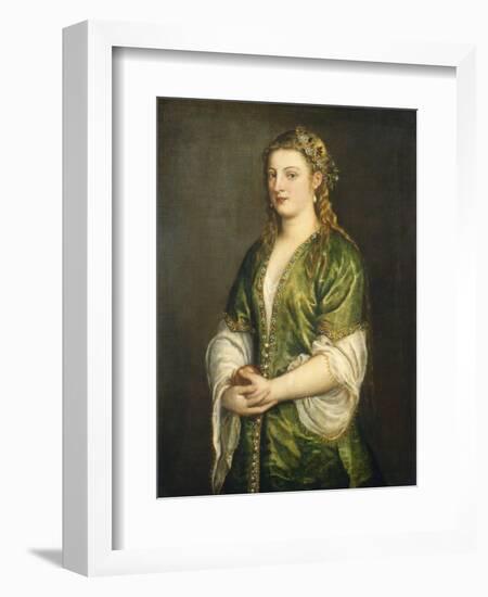 Portrait of a Lady, 1555-Titian (Tiziano Vecelli)-Framed Art Print