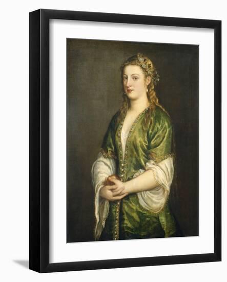 Portrait of a Lady, 1555-Titian (Tiziano Vecelli)-Framed Art Print