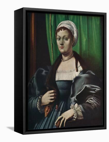 'Portrait of a lady', 16th century-Giulio Romano-Framed Stretched Canvas