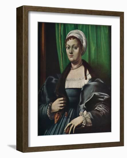 'Portrait of a lady', 16th century-Giulio Romano-Framed Giclee Print