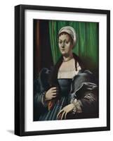 'Portrait of a lady', 16th century-Giulio Romano-Framed Giclee Print