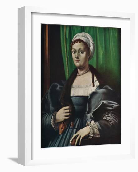 'Portrait of a lady', 16th century-Giulio Romano-Framed Giclee Print