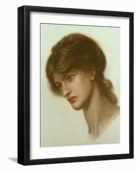 Portrait of a Lady, 1870 chalk on paper-Dante Gabriel Charles Rossetti-Framed Giclee Print