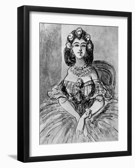 Portrait of a Lady, 19th Century-Constantin Guys-Framed Giclee Print