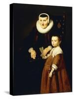 Portrait of a Lady, Aged 80 with a Girl, Aged 6, Three Quarter-Length, C.1632-33-Jacob Adriensz Backer-Stretched Canvas