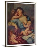 Portrait of a Lady and Three Children, 17th century, (1907)-Sébastien Bourdon-Framed Premium Giclee Print