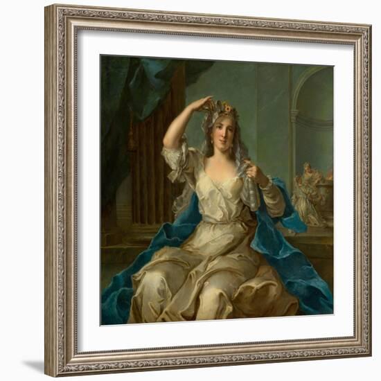 Portrait of a Lady as a Vestal Virgin, 1759-Jean-Marc Nattier-Framed Giclee Print