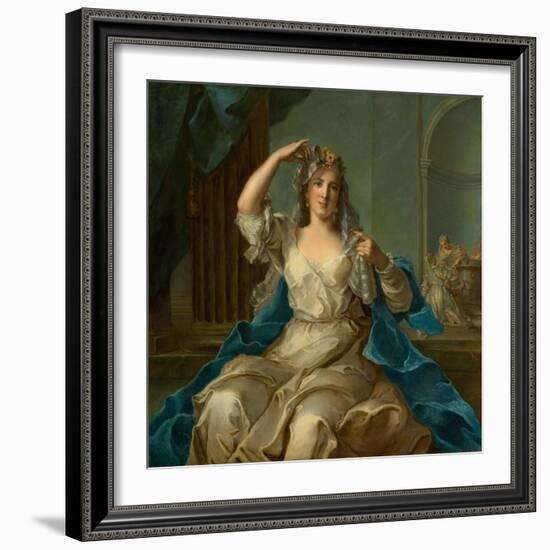 Portrait of a Lady as a Vestal Virgin, 1759-Jean-Marc Nattier-Framed Giclee Print