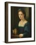 Portrait of a Lady, as Mary Magdalene (Oil on Panel)-Domenico Puligo-Framed Giclee Print