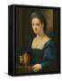 Portrait of a Lady, as Mary Magdalene (Oil on Panel)-Domenico Puligo-Framed Stretched Canvas