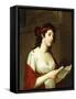 Portrait of a Lady as Sappho-Elisabeth Louise Vigee-LeBrun-Framed Stretched Canvas